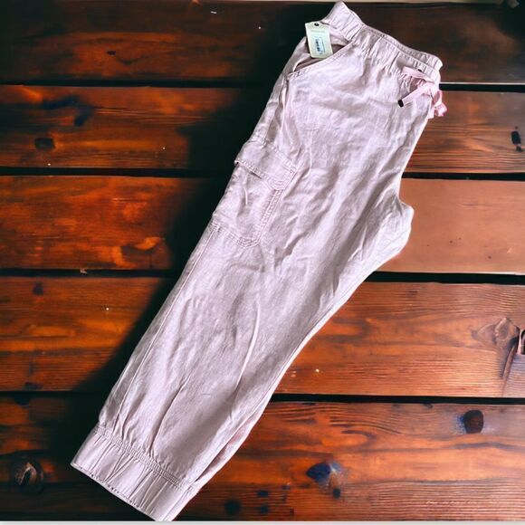 St John’s Bay Silver Pink Linen Jogger NWT - Picture 1 of 5